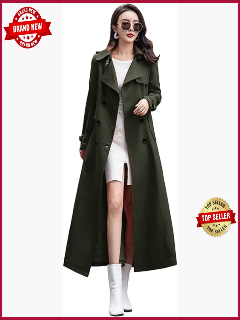 Double Breasted Duster Trench Coat Maxi Long Full Length Overcoat